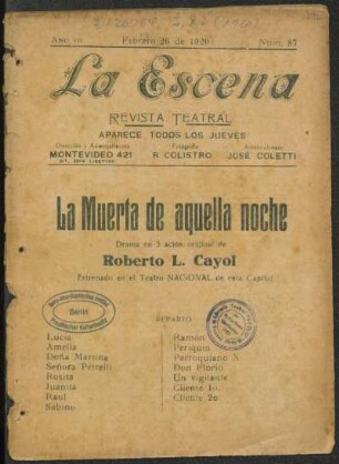 La muerte de aquella noche : drama en 3 actos
