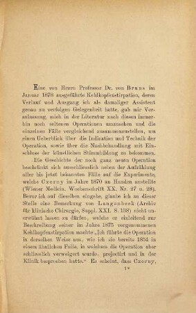 Über die Exstirpation des Kehlkopfes