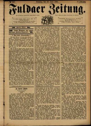 Zweite Ausgabe vom Sonntag, den 29. Juni 1890.