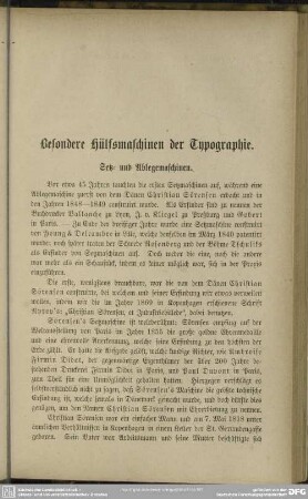 Besondere Hülfsmaschinen der Typographie