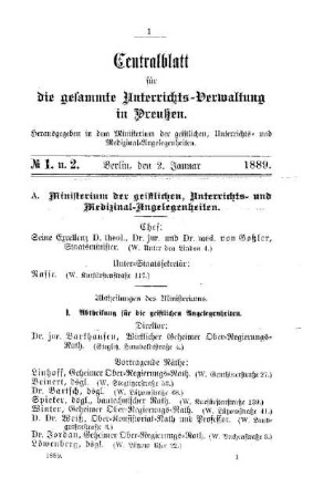 Ministerium der geistlichen, Unterrichts- und Medizinal-Angelegenheiten