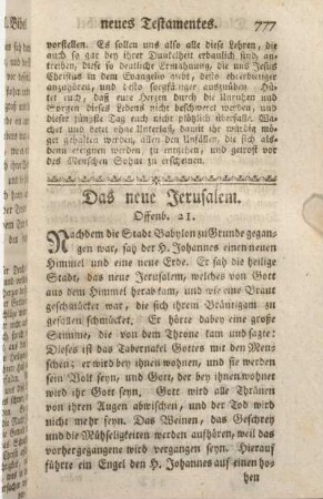 Das neue Jerusalem. Offenb. 21.