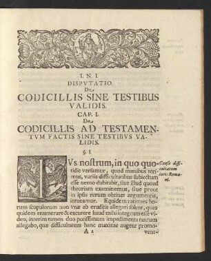 Cap. I. De Codicillis Ad Testamentum Factis Sine Testibus Validis.