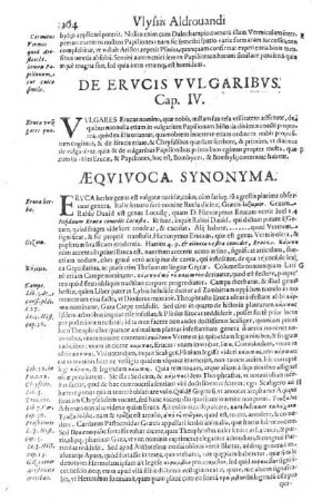 De Erucis Vulgaribus. Cap. IV.