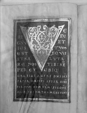 Sakramentar aus Sankt Alban — Initialseite V(ere dignum), Folio 26 verso