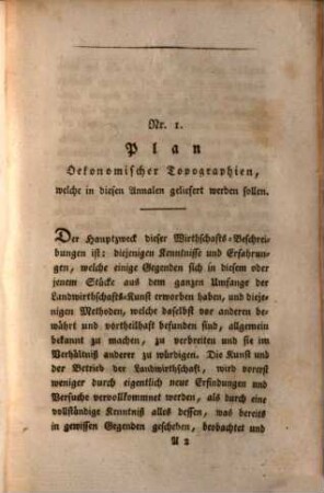 Annalen des Ackerbaues. [1] = Jg. 1. 1805, Stück 1 - 6