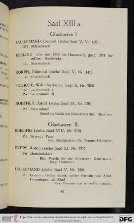 Saal XIIIa (Nr. 353 - 377)