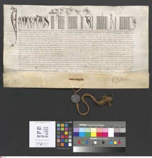 Seligenstadt: Innocentius Papae VII. Confirmatio incorporationis parochiarum Selgenstadt et Stockstadt et quod per monachos monasterii in Selgenst...