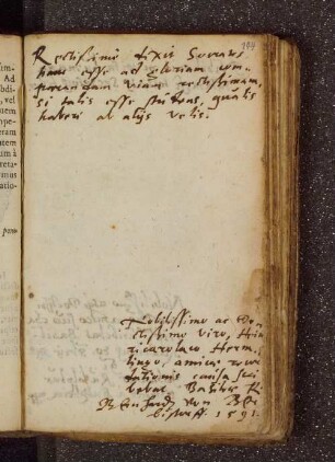Bernhard von Berbistorff. – Incipit: Rectissime dixit Socrates. – Basel, 1591