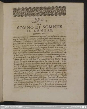 Caput I. De Somno Et Somniis In Genere