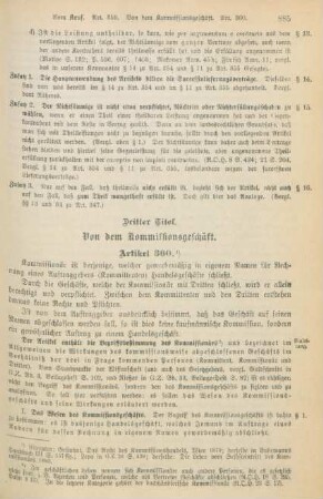 Dritter Titel. Von dem Kommissionsgeschäft