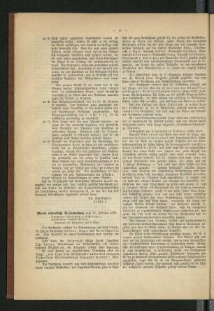 Vierte ordentliche Versammlung am 21. Februar 1882