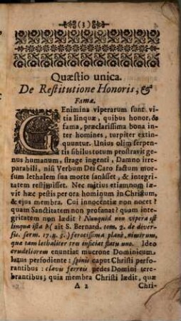 Restitutio honoris et famae : pro exercitio menstruo exposita ...