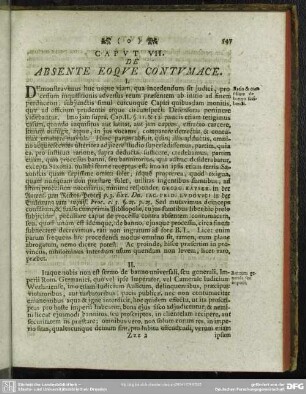 Caput VII. De Absente Eoque Contumace