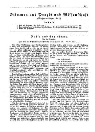 Rasse und Erziehung : [Nichtamtlicher Teil]