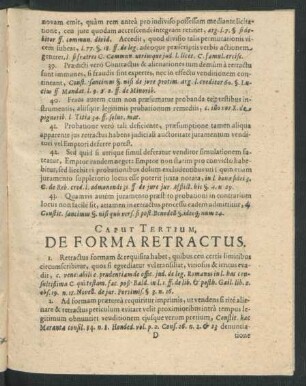 Caput Tertium. De Forma Retractus.