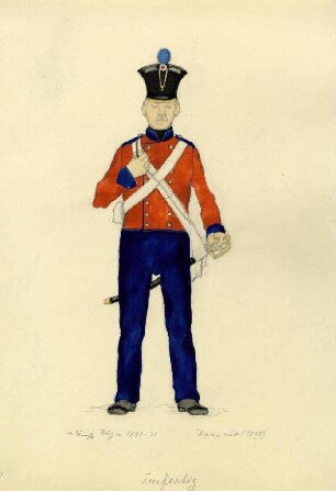 Uniformbild, Kanonier der dänischen Armee (1848-1851)