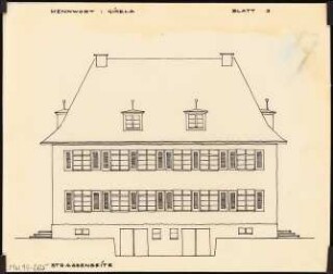 Zweifamilienhaus Monatskonkurrenz Februar 1930: Aufriss Straßenansicht