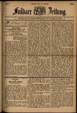 Ausgabe vom Montag, den 12. Januar 1885.