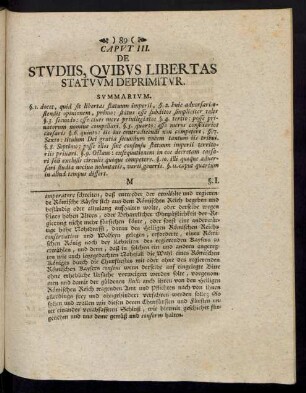 Capvt III. De Stvdiis, Qvibvs Libertas Statvvm Deprimitvr
