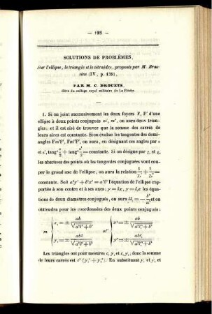 Solution du problème.