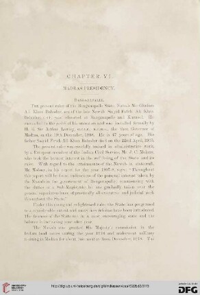 Chapter VII – Madras presidency