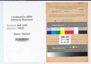 Entnazifizierung Gertrud Braun, geb. 28.09.1913 (Geschaeftsfrau)