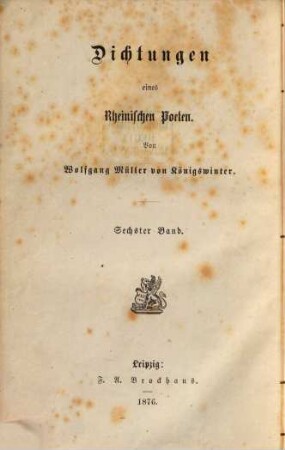 Dichtungen eines rheinischen Poeten, 6. Rheinische Idyllen