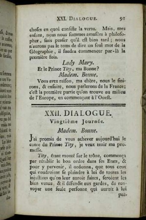 XXII. Dialogue. Vingtième Journée.