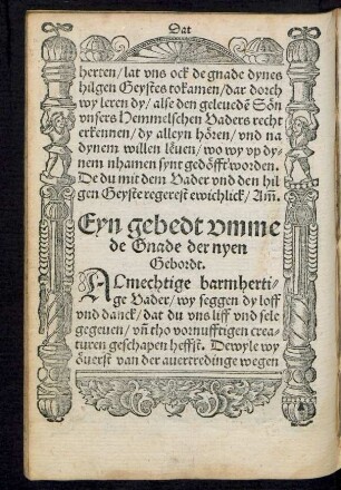 Eyn gebedt umme de Gnade der nyen Gebordt.