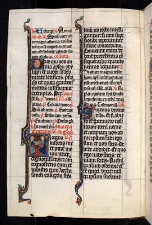 Historisierte Initiale: S(i cognoviscetis): Apostel Philippus und Jakobus