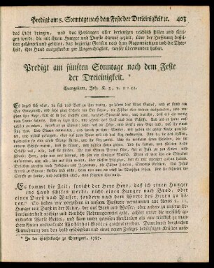 Predigt am fünften Sonntage nach dem Feste der Dreieinigkeit