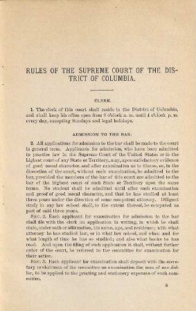 Rules of the Supreme Court of the District of Columbia, adopted at the January term, 1894