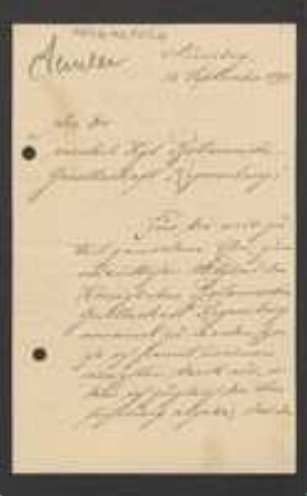 Brief von Karl Eduard Semler an Regensburgische Botanische Gesellschaft