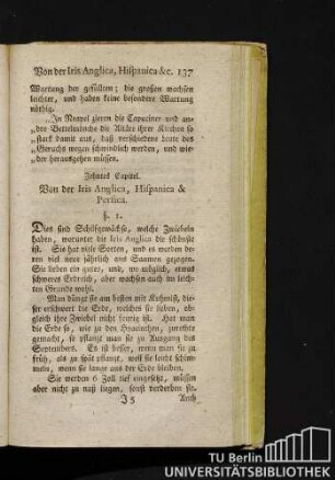 Zehntes Kapitel. Von der Iris Anglica, Hispanica & Persica.