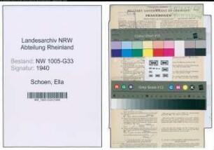 Entnazifizierung Ella Schoen , geb. 27.02.1916 (Kindergaertnerin)