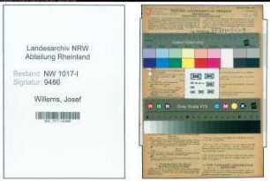 Entnazifizierung Josef Willems , geb. 21.09.1886 (Vorarbeiter)