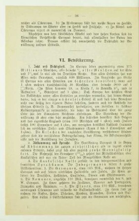 VI. Bevölkerung