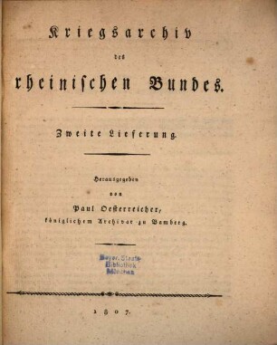 Kriegsarchiv des rheinischen Bundes, 2