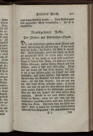 Neunzehnte Rede. Der Idioten- und Philosophen-Stand