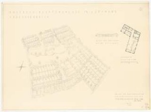 Dauerkleingartenanlagen, Dortmund: Perspektivische Ansicht (Vogelschau), Grundriss, Ansicht von Westen Restaurant 1:200