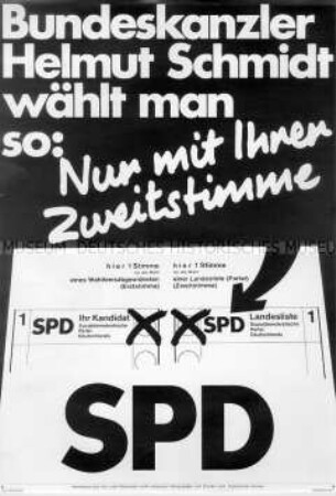 Illustriertes Flugblatt der SPD zur Bundestagswahl 1980