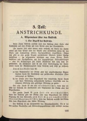 A. Allgemeines über den Anstrich.