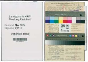 Entnazifizierung Hans Ueberfeld , geb. 13.02.1914 (Bueroangestellter)
