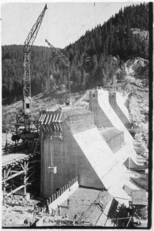 Bau der Albtalsperre bei Sankt Blasien