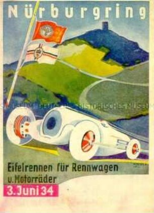 Werbekarte für ein Rennen auf dem Nürburgring