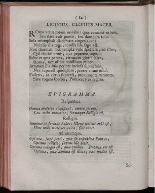 Clodius Macer. [ ... mit Abbildungsbeschreibung].