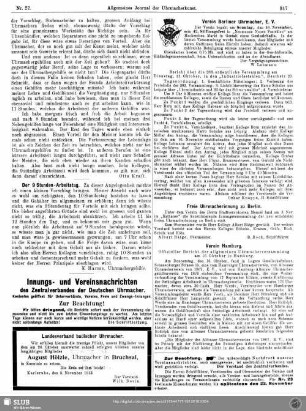 Innungs- und Vereinsnachrichten des Zentralverbandes der Deutschen Uhrmacher