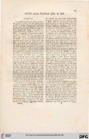 Note alla tavola XIII e XIV