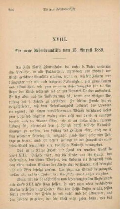 244-252 Die neue Gebetsencyklika vom 15. August 1889